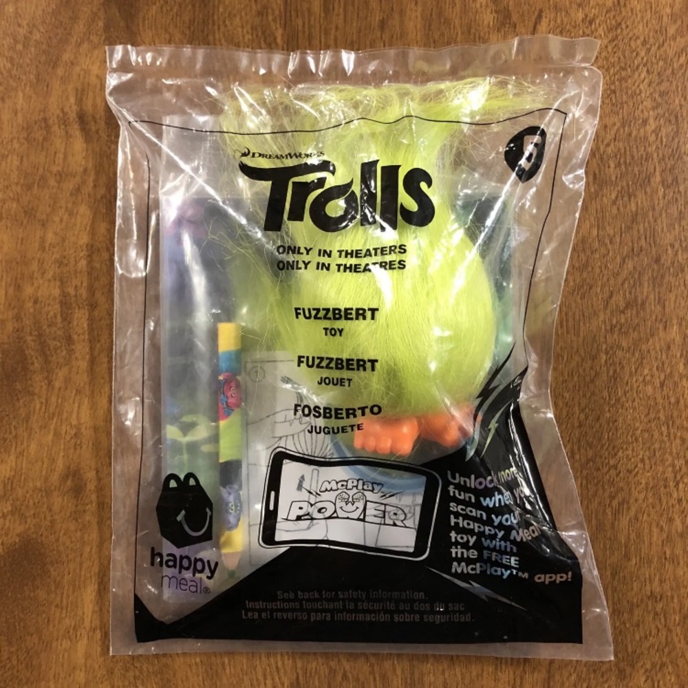 NEW  2016 McDonald’s Happy Meal Toy Trolls #5 FUZZBERT